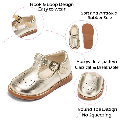 Image of PHIRAMIN Toddler Girl Mary Jane Student Oxford Shoes-Little Girl School Uniform Shoes for Wedding Party
