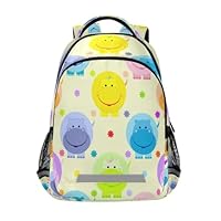 Mnsruu Funny Hippopotamus Kids Backpack for Girls Boys School Bag Laptop Student Bag Travel Daypack