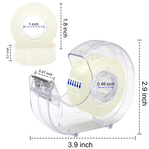 Image of OWLKELA 28 Pcs Clear Tapes, 0.7 inch x 28 yds per roll | Transparent, 1 inch White core, Refillable Dispensers, Ideal for Home, School and Office