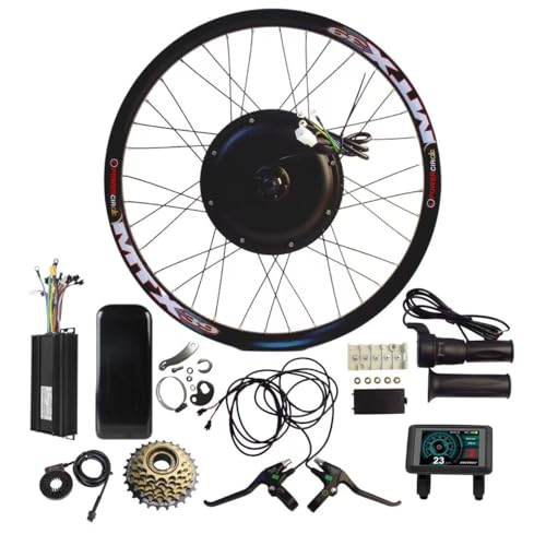 E-bike Conversion Kits, E-bike Rear Hub Kits 2000W52V Motor with 27.5'' Wheel, UKC1+ Display, 45A Controller, PAS, Brake, 20X Whole Twist Throttle, Controller Box