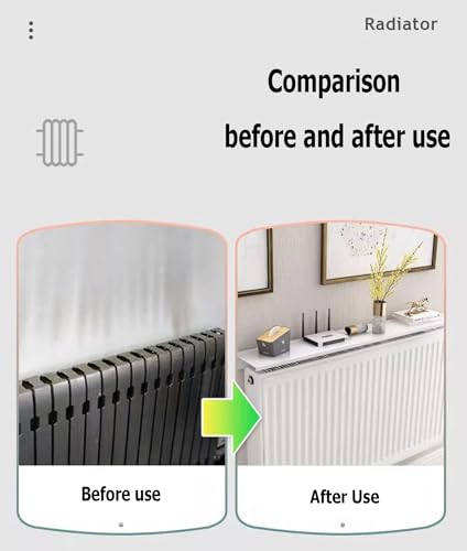 Cubierta de radiador de 80cm en aluminio blanco sin taladro para pared de casa 3
