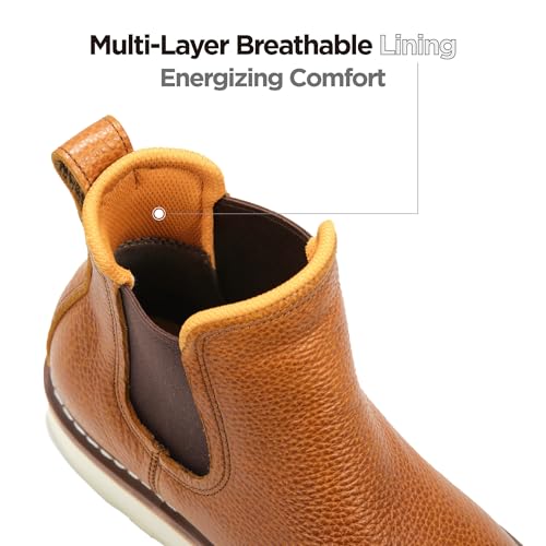 Image of SUREWAY Men's 6 Inch Slip On Chelsea Work Boots | GoodyearWelt,Genuine Leather,EH-rated,Slip Resistant Wedge Sole