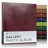 Gallery Leather Photo Album 4x6 Pictures with Slip-In Pockets & Writing Space – Holds up to 120 Photos, Ring Bound, Made in USA – Freeport Ivory - 11.75