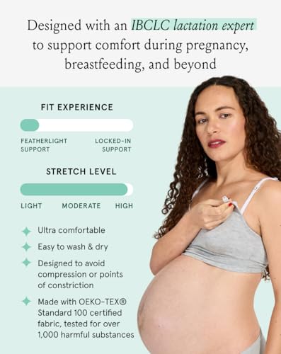 Everything Bra for Pregnancy, Nursing & Breastfeeding, Soft, Stretchy, Maternity & Sleep Bra with Nursing Access2