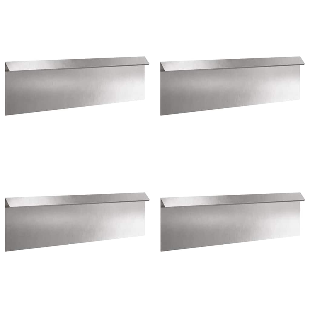 Schneckenzauns 8 STK. 100 x 3,5 x 25 cm Edelstahl Silber,Beeteinfassungen,874879