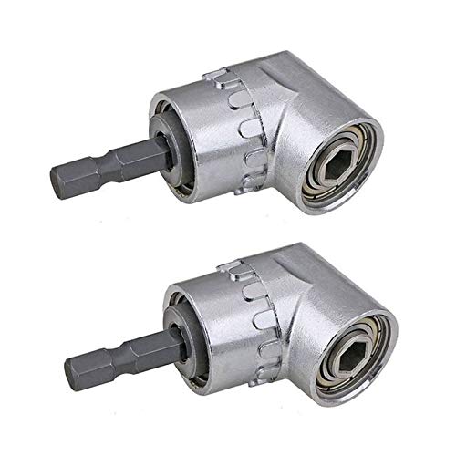 Drill Set bit 2PCS Right Angle Drill 105 Degree Multifunction Right Angle Driver with 1/4inch Hex Bit Socket Screwdriver Holder Drill Collet Adapter