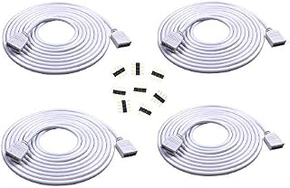 4PCS 2M 6.56ft RGB Extension Cable LED Strip Connector Extension Cable Cord Wire 4 Pin LED Connector for SMD 5050 3528 2835 RGB LED Light Strip (4 PCS)