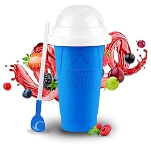 EJ1 Silicone Slushie Maker Cup – Trending on TikTok – Reusable – Frozen Magic, Cool Gadgets – DIY Ecofriendly Slushy Cup for Refreshing Cool Stuff, 10.1oz – Blue