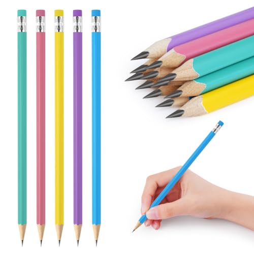 AUAUY Lápices #2 HB, Lápices Número 2 con Borrador, 12pcs Lápiz de Madera con Goma, Bonitos Lápices de Grafito, Lápices de Madera, Lápices de Regalo para Niños, Adultos, Escuela, Regalos de Fiesta