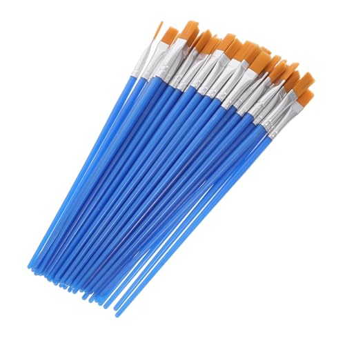 DIYEAH Juego De 50 Uds. Pinceles para Pintar para Pincel para Pinceles Redondos Cepillo De Pintura Cepillo De Pintura Mini Pinceles Pincel De Pintura Cuadro Blue El Plastico