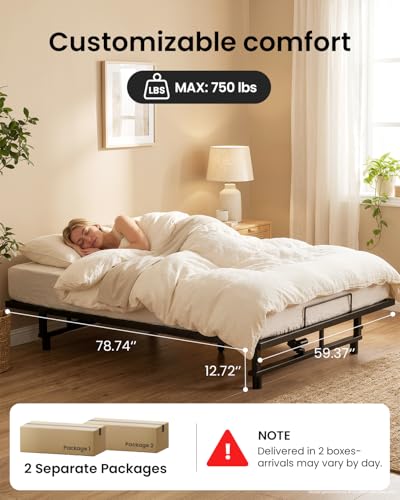 Image of Mixcous Adjustable Bed Base Queen Size with Zero Gravity & Anti-Snore, Electric Bed Frame with Head & Foot Incline, Quiet Motor, Wireless Remote, Heavy Duty Metal Frame, Easy Assembly