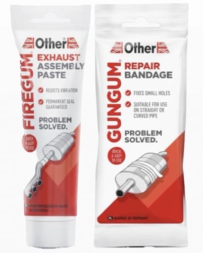 Other Firegum Exhaust Assembly Kit Paste 150g Gun Gum Repair Bandage 45g High-Temperature Sealant Holts Up to 1000°C Silencer and Pipe Joints Gas-Tight Seal for MOT Repairs Muffler Installation