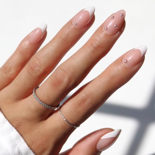 Glamnetic Press On Nails - Short Almond, Glossy Fake Nails 30 Pc Full Kit