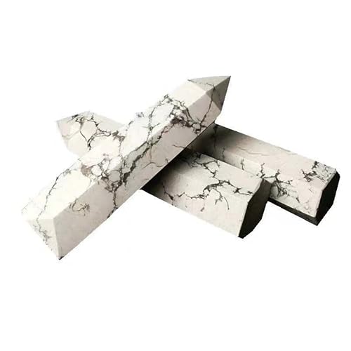 SSOPTMCB Polierte Kristallspitzen im Großhandel, weiß-türkisfarbener Edelsteinstab, 80–90 mm, 3-teiliges Geschenk Quarzkristall