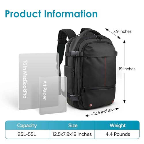Image of travel inspira Backpack for Travel, 60L Expandable Vacuum Backpack with Electric Vacuum Pump, Water-Resistant & TSA Anti-Theft for Airplane Vacuum Seal Compression Air-Seal Bag for Travel