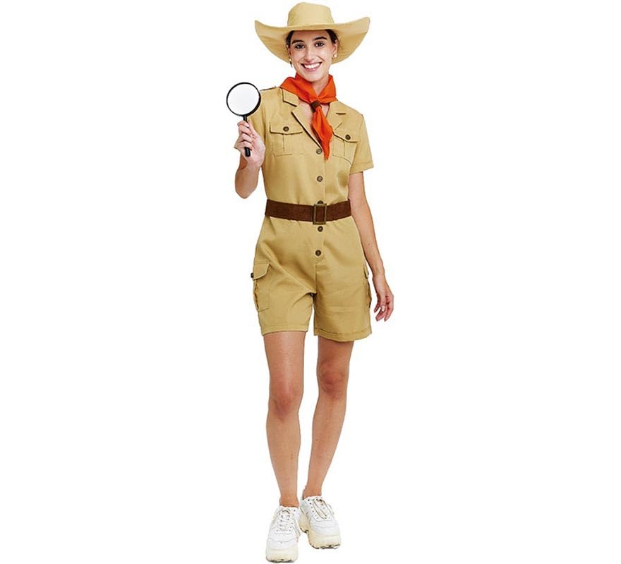 Partilandia Disfraz de Exploradora clásica con cinturón para mujer Talla L