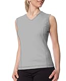 Danskin Women's Cotton Stretch V-Neck Shell Top