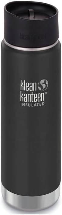 Klean Kanteen Unisex's Vacuum Insulated Bottle with 2.0 Cafe Cap, Black Matt, 592 ml
