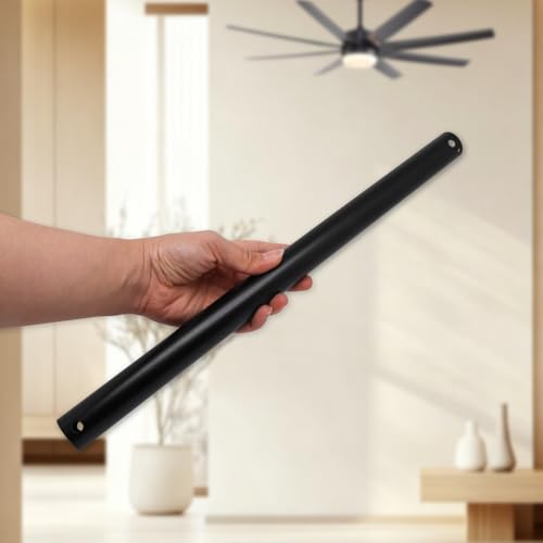 Image of 16 Inch Ceiling Fan Extension Rod, 1 Inch Outside Diameter Not Threaded Ceiling Fan Downrod for a Wide Range of Fans (Black)
