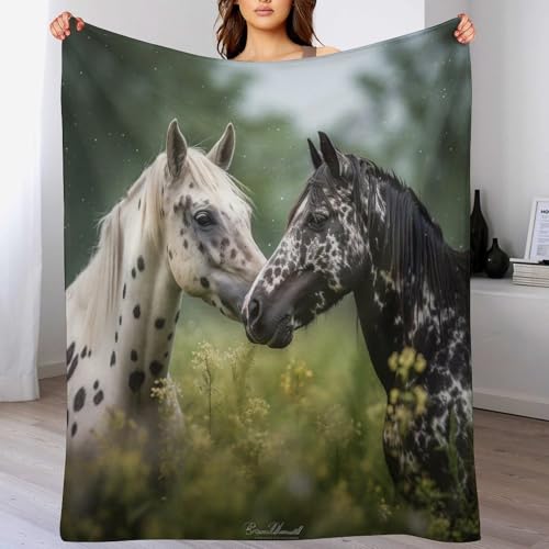Couverture polaire cheval 150x200 plaid lit canapé - 2
