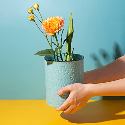 LIFVER Keukengerei Houder, 6,6 ″ Gebruiksvoorwerp Houder voor keukenaanrecht, Boerderij Koken Gebruiksvoorwerp Houder, Keramische Gebruiksvoorwerp Crock voor Keukendecoratie, Tafelbescherming Kurkmat, Zware en Stabiel, Teal Blue - Image 6