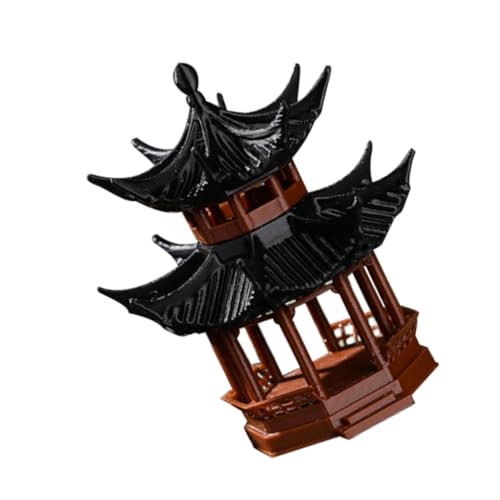 Gatuida Miniatura Pabellón Decoración para Peceras Paisaje Acuático Detallado Estatua Ligera y Portátil para Micro Jardín Realista