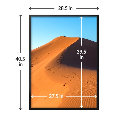 LaVie Home 28x40 Picture Frame for Wall Display, 28x40 Black Picture Frame with HD Plexiglass, 28 x 40 Poster Frame 1 Pack, Display Frame for Vertical or Horizontal, Classic Collection