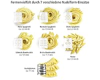 ROMMELSBACHER Elektrische Nudelmaschine PM 220 – bis zu 800 g frische Pasta, integrierte Waage, gesteuerte Wasserzufuhr, 6 vollautomatische Programme, Edelstahl Pressschnecke, 7 Nudelformen, Lüfter – Ansicht 4