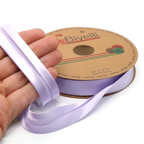 Image of Fold Satin Bias Tape - 99+ Colors - 3 /4 Inches Wide - 27 Yards - Fold Satin Binding Bias Ribbon Fabric Piping Bias Binding Tape for Sewing Clothing DIY (09. Amethyst) BYS09
