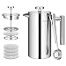 Produktbild Velaze French Press Edelstahl Kaffeebereiter, 350ML Kaffeezubereiter für 2-3 Tassen, Doppelwandige Französische Kaffeepresse, Elegantes Design, Kaffeekanne mit 5 Edelstahlfilter und 1 Löffel