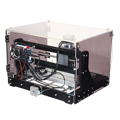 Engraving and milling machine Mini CNC engraving machine 018-SE V2 Engraving machine Transparent housing + 3-axis spindle Suitable for wood Acrylic Plastic Metal Resin