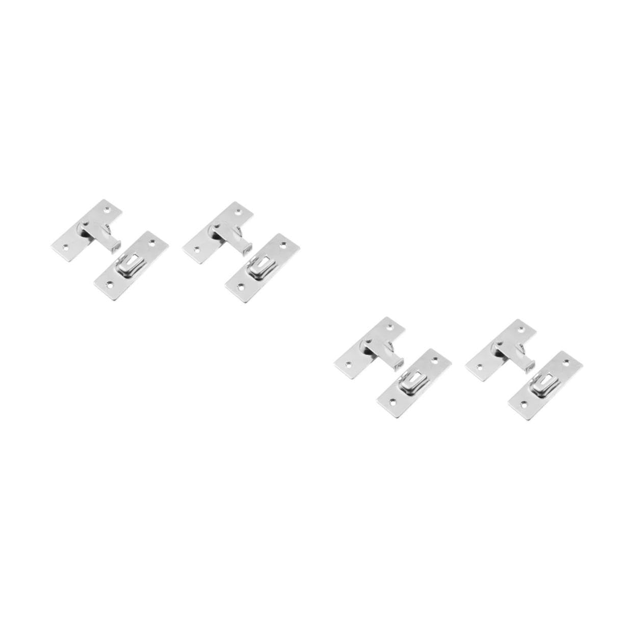 Loquet de porte coulissante VILLCASE en acier noir pour grange et maison (Lot de 4)