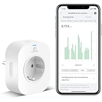 Enchufe Inteligente Alexa, Enchufe Wi-Fi Medidor Consumo, Tomada