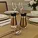 Salt & Pepper Shaker Set Stainless Steel Covering Glass with 