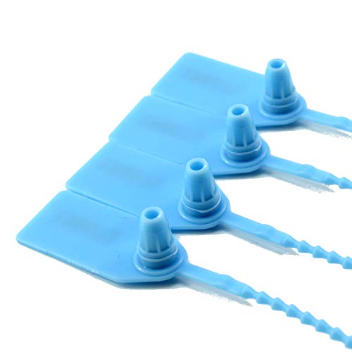 1000 Numbered Plastic Tamper Seals, Zip Ties for Fire Extinguishers Pull Tite Security Tags Numbered Disposable Self-Locking Signage Tie 250mm Length (1000 PCS, Light Blue)