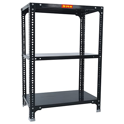 Image of SMR Prime CRC Sheet 24 Gauge Multipurpose Slotted Angle Rack with 3 Shelf For Home, Office & Industry - (24X24X15 In, 7.8 Kg | 16 Gauge Angle-Grey)