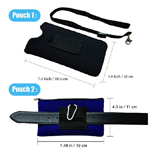 Tainada Neoprene Phone Sleeve Pouch With Belt Loop & Neck Lanyard + Horizontal Neoprene Phone Pouch With Belt Loop & Carabiner #TOP1