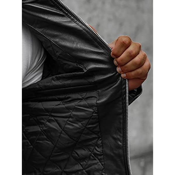 OZONEE Leren herenjack kunstlederen jas kunstleer kleurvarianten jas bikerjack overgangsjas herenjas echt lederen jas echt lederen jas echt leer suède biker JB/JP1147