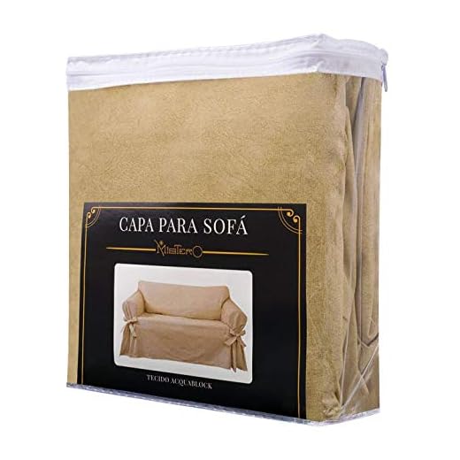 Capa Protetora Para Sofá de 4 Lugares Acquablock Impermeável Cor:Bege