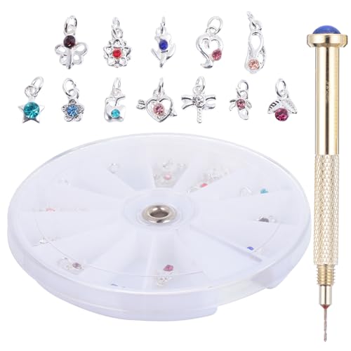 Set de 48 charms y herramienta para piercings en uñas miniatura 2