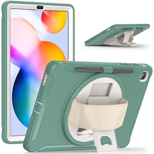 Coque Samsung Galaxy Tab S6 Lite pour enfant antichoc verte