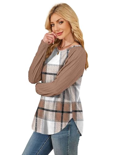 Image of SAMPEEL Sweatshirt for Women Long Sleeve Shirts Crewneck Sweaters Fall Fashion Outfits 2025 Trendy Tunic Tops Plus Size