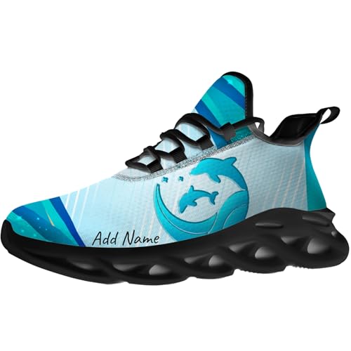 Custom Dolphin Sneakers Men Women Running Shoes Add Name Lightweight Walking Tennis Shoes Gifts for Men Women