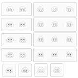 Tailmon 12 ganchos adhesivos de repuesto, impermeables, sin taladrar, ganchos adhesivos fuertes para estante de esquina de pared de baño, soporte de jabón, estantes de cocina