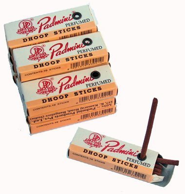 Padmini Dhoop Sticks - 12 Boxes of 10 Sticks Each - 2" Regular by Padmini Cover