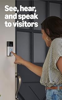 Ring Battery Doorbell, Home or business security with Head-to-Toe video, Live View with Two-Way Talk, and Motion Detection & Alerts, Satin Nickel