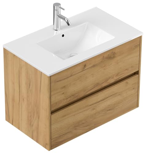 Magnolia Home Badmöbel Taifun & Waschtisch 80cm 2 Greifraum SoftClose Auszüge Farbe Eiche Gold Magnolia Home Badmöbel Taifun & Waschtisch 80cm 2 Greifraum SoftClose Auszüge Farbe Eiche Gold