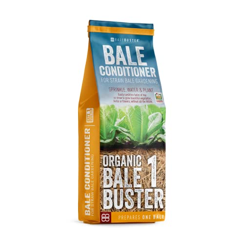 BaleBuster1 100% Organic Bale Conditioning Formula for one Bale Preparation for Straw Bale Garden and Vegetable Garden Planting