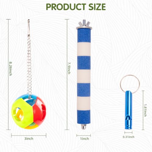 Image of Bird Perch for Cage, 3 Pcs, Parrot Perch for Conure, Cockatiel & Parrot