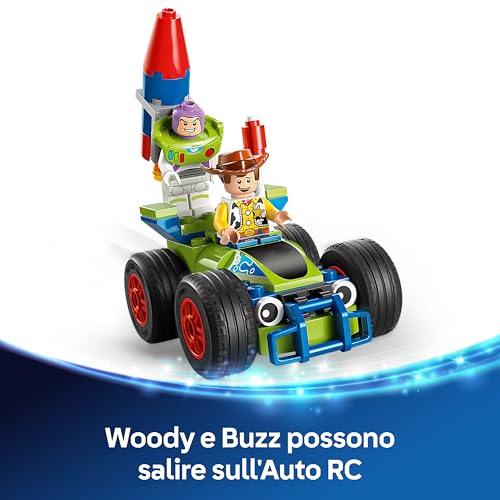 | Disney e Pixar Toy Story: Treno e Auto RC Celebrativi Giocattolo - con le Minifigure di Woody, Buzz Lightyear, Jessie e Bo Peep - Regalo di Compleanno per Bambini e Bambine da 4 Anni - 43264 - Lego - Immagine 6